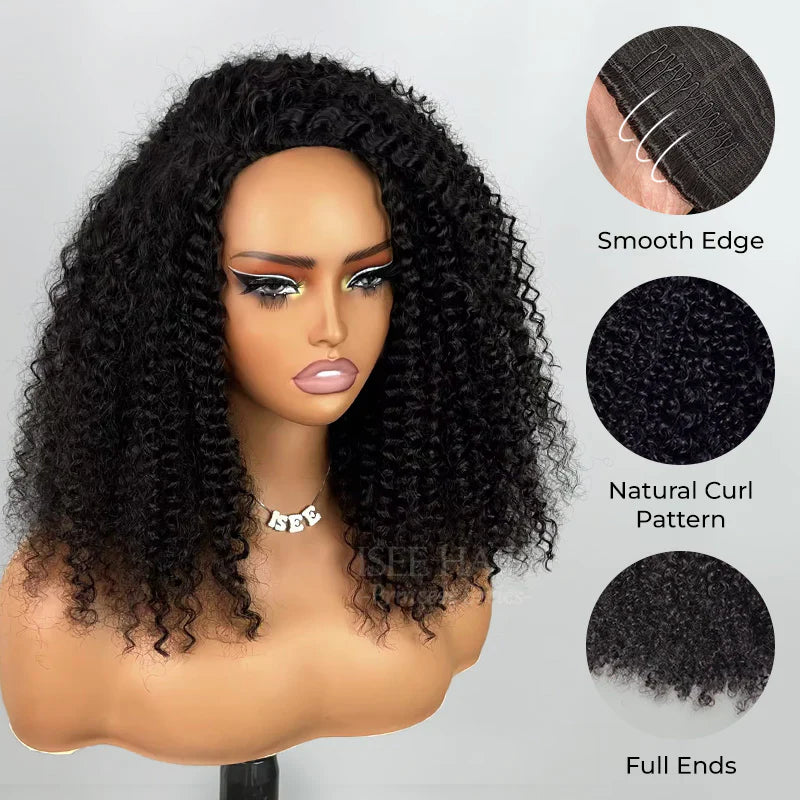BOOHAIR 100%human hair13x4 Pre Everything Crimps Curl Crimped Deep Waves High-volume Look Lace Frontal Wig 150% Density Beginner Friendly