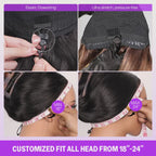 Chocolate Brown 7X5 Lace Glueless Body Wave Wigs Layered Cut Face Framing Wear Go Wig Human Hair Wig