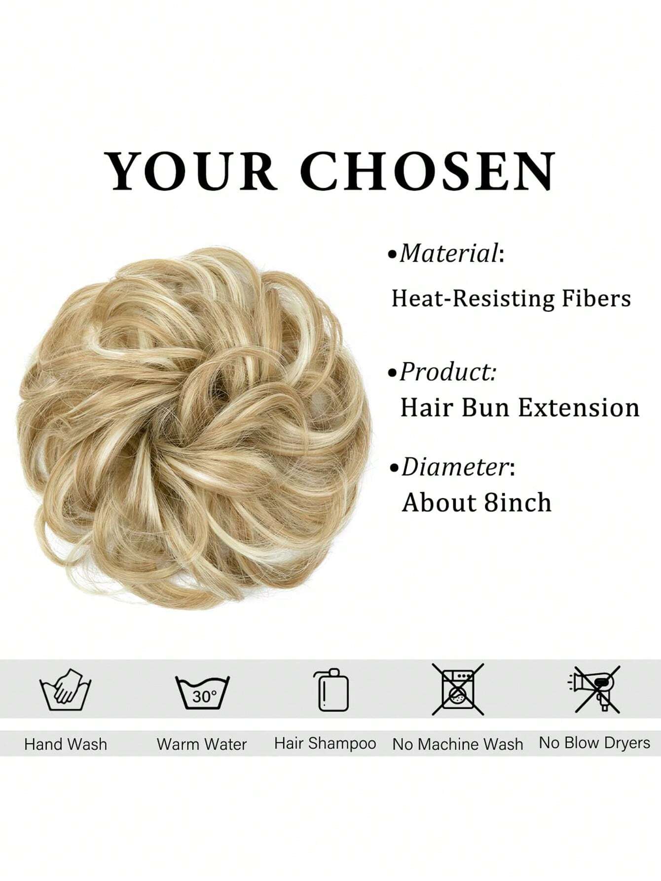 Large Messy Bun Hair Piece Wavy Curly Scrunchies Synthetic Chignon Ponytail Hair Extensions Thick Updo Hairpieces for Women Dirty Blonde
