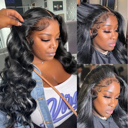 13*4 HD Lace Front Wig Glueless Closure Wig Body Wave 180% Density Human Hair Wigs with Baby Hair