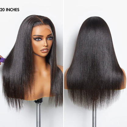 Super Natural Hairline Glueless Wig Silky Straight 13x4 Frontal Lace Ready To Go Human Hair Pre-Cut Lace
