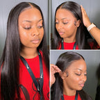Super Natural Hairline Glueless Wig Silky Straight 13x4 Frontal Lace Ready To Go Human Hair Pre-Cut Lace