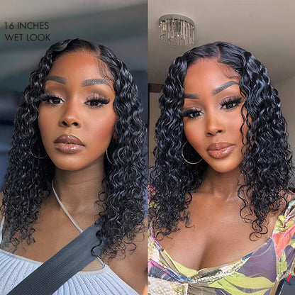 Water Wave HD Lace Front Wig Wear Go Glueless 5x5 Closure Pre-Cut Human Hair Transparent Lace Wigs