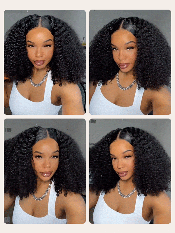 Ready To Go  250% Density Popping Short Bob Cut Curly Glueless HD Lace Front Wigs Human Hair Wigs