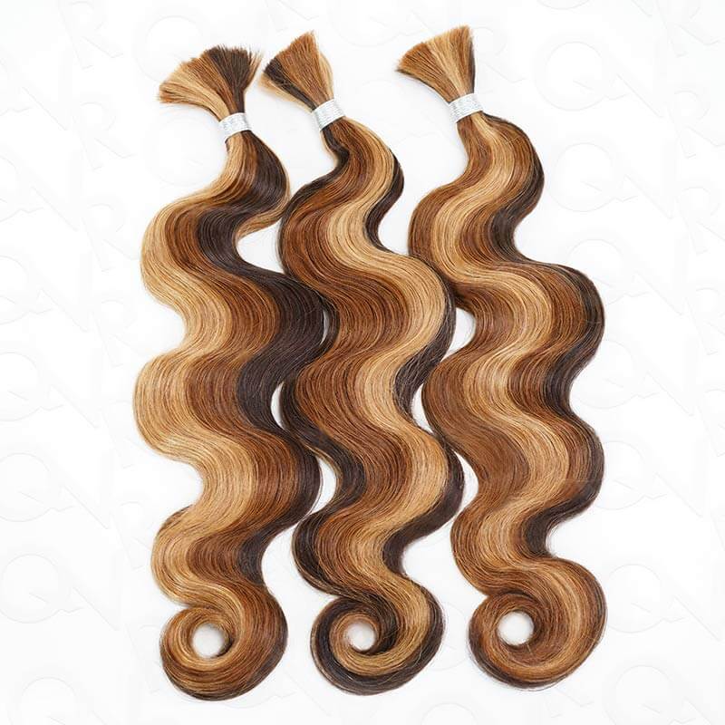 Piano Color Body Wave Boho Bulk Hair for Braiding Bundles Hair Extensions