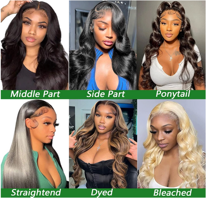 Lace Front Wig Human Hair 13x6 HD Body Wave Pre Plucked 180 Density 10A Glueless Wigs