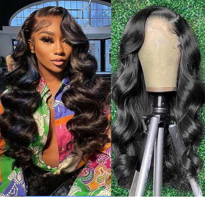 Lace Front Wig Human Hair 13x6 HD Body Wave Pre Plucked 180 Density 10A Glueless Wigs