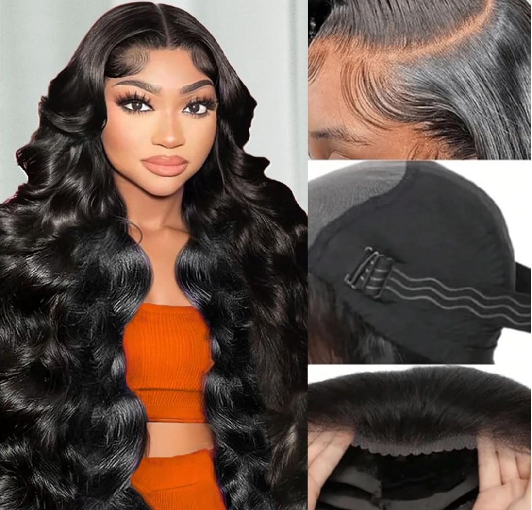 5x5 Glueless Wigs Human Hair Body Wave Lace Front Wigs Put On and Go Glueless Wig with Pre-plucked