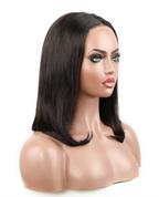 Super Natural Hairline Silky Short Bob Wig Human Hair Straight Bob Lace Human Hair Natural Black