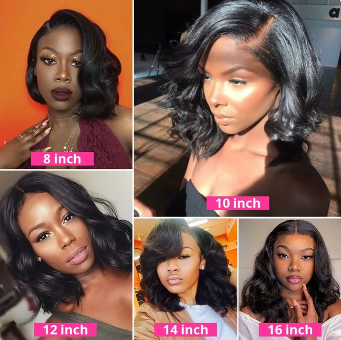 Body Wave 13x4 HD Lace Front Wigs Human Hair Glueless Bob Wigs Pre Plucked Natural Hairline Short Frontal Wig