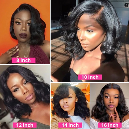 Body Wave 13x4 HD Lace Front Wigs Human Hair Glueless Bob Wigs Pre Plucked Natural Hairline Short Frontal Wig