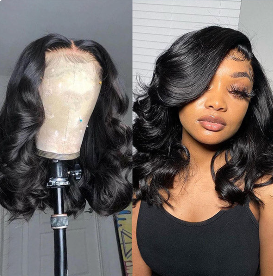 Body Wave 13x4 HD Lace Front Wigs Human Hair Glueless Bob Wigs Pre Plucked Natural Hairline Short Frontal Wig