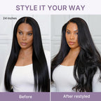 Super Natural Hairline Glueless Wig Silky Straight 13x4 Frontal Lace Ready To Go Human Hair Pre-Cut Lace