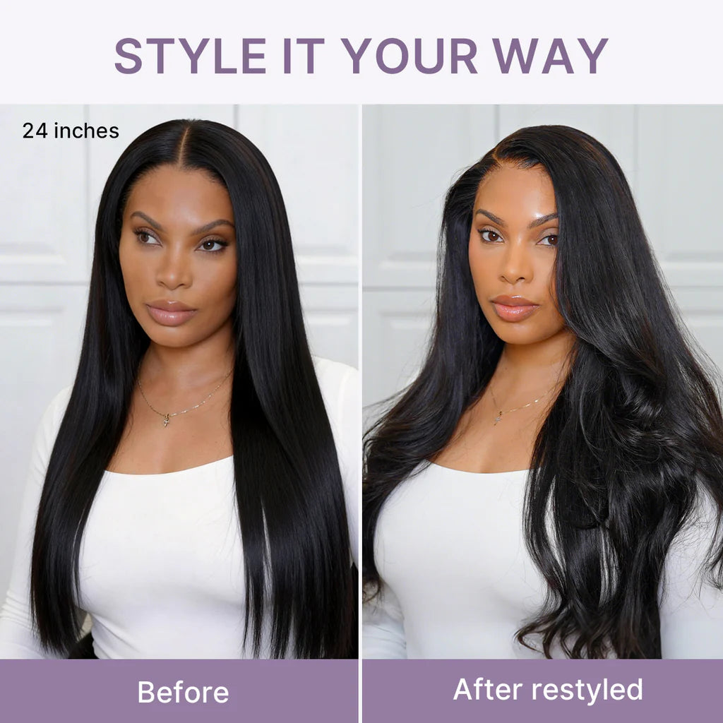 Super Natural Hairline Glueless Wig Silky Straight 13x4 Frontal Lace Ready To Go Human Hair Pre-Cut Lace