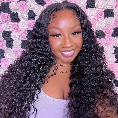 Water Wave HD Lace Front Wig Wear Go Glueless 5x5 Closure Pre-Cut Human Hair Transparent Lace Wigs