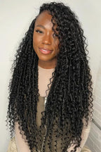 Human Boho Braiding Hair Deep Wave Double Drawn Spanish Curly Bulk Hair Extensions