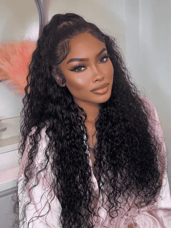13x4 Pre Everything Crimps Curl Crimped Deep Waves High-volume Look Lace Frontal Wig 150% Density Beginner Friendly