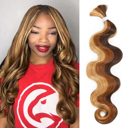 Piano Color Body Wave Boho Bulk Hair for Braiding Bundles Hair Extensions