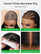 Elegant 7x5 Pre Cut Side-Part Yaki Straight Lace Part Glueless Drawstring Wig With Blowout Face-framing Feathered Layers Ready to Go Beginner Friendly