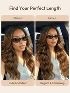 Balayage Highlight Glueless Body Wave 7x5 / 13x4 Lace Front Human Hair Wigs with Invisi Drawstring Put On and Go
