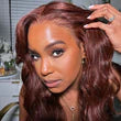 Body Wave Put On and Go Glueless Wigs 150% Density Reddish Brown 7x5 Pre-Cut Lace Wigs with Natural Hairline