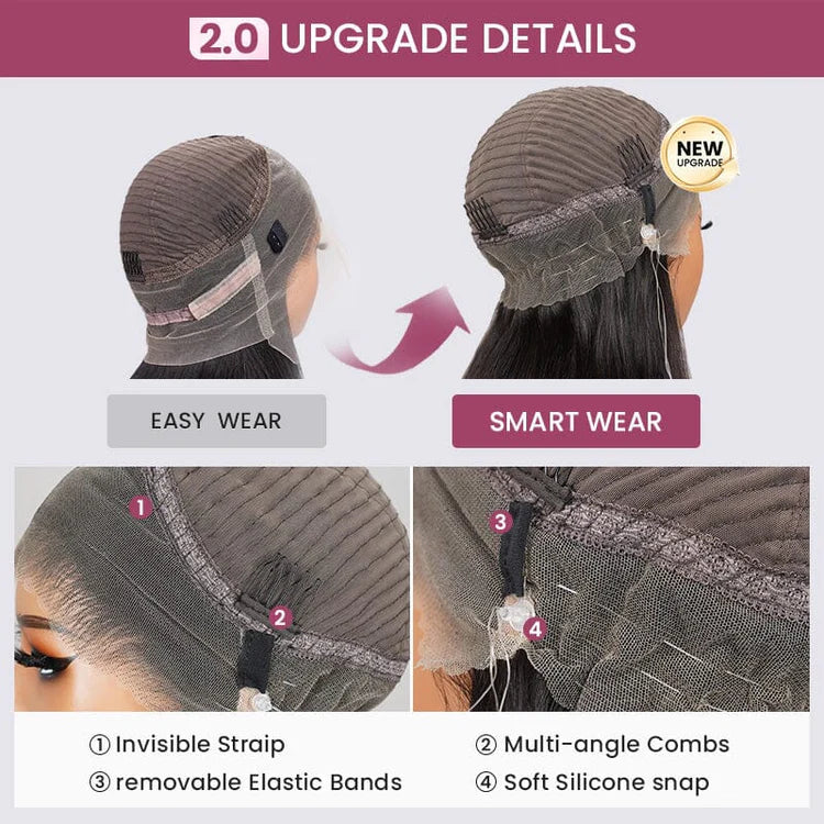 360 Full Lace Glueless Deep Wave Wig Invisi Drawstring Natural Black Pull & Go 180% Density Human Hair