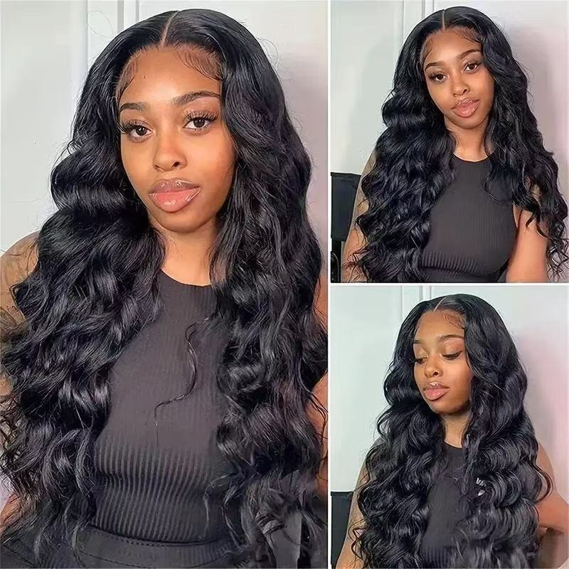 Human Hair Body Wave 13x4 Lace Frontal Glueless Wig Pre Plucked with Baby Hair Brazilian Real Hair Natural Color