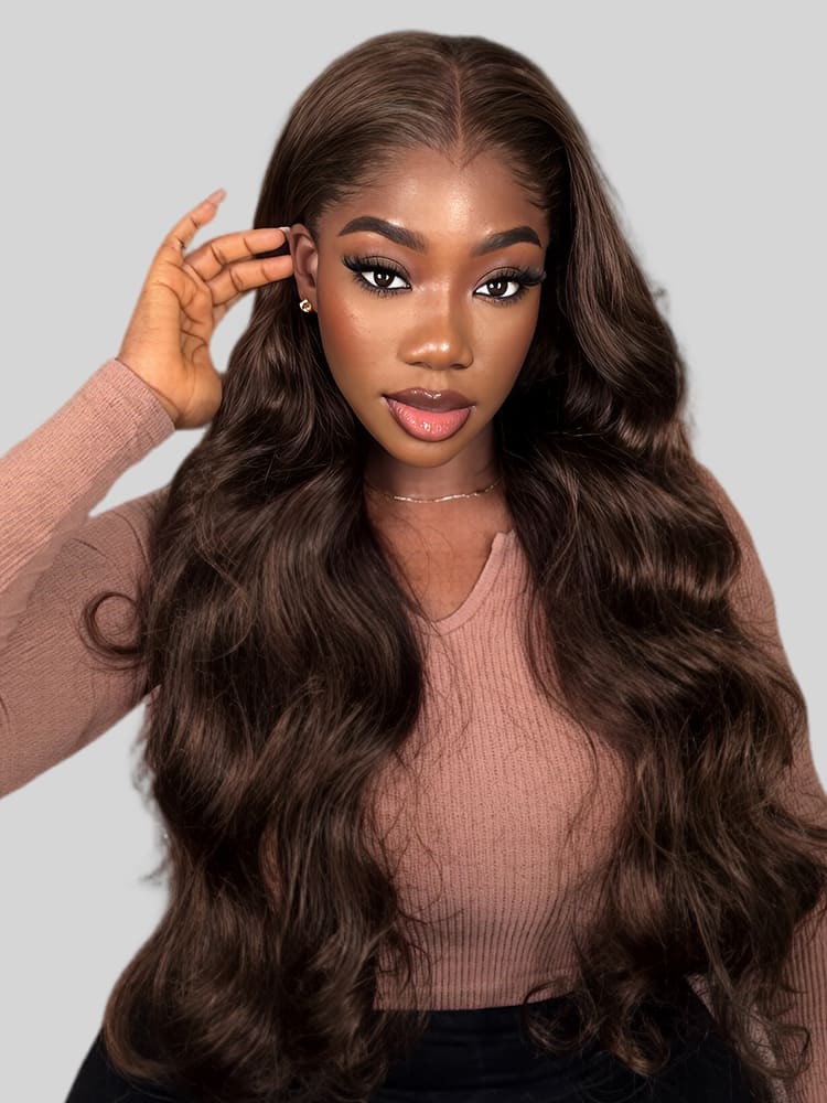 Lace Front Wig Human Hair 13x6 HD Body Wave Pre Plucked 180 Density 10A Glueless Wigs