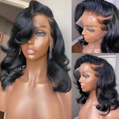 Body Wave 13x4 HD Lace Front Wigs Human Hair Glueless Bob Wigs Pre Plucked Natural Hairline Short Frontal Wig