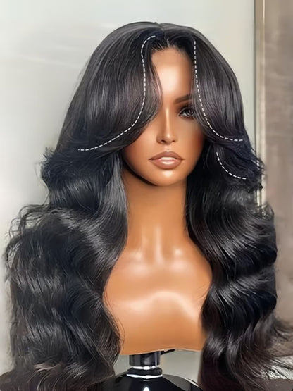 5x5 Glueless Wigs Human Hair Body Wave Lace Front Wigs Put On and Go Glueless Wig with Pre-plucked