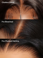 7x5 Bye-Bye Knots Glueless Wig Pre-Cut Lace Honey Blonde Body Wave With Bleached Clean Knots Ombre Highlight Color 150% Density