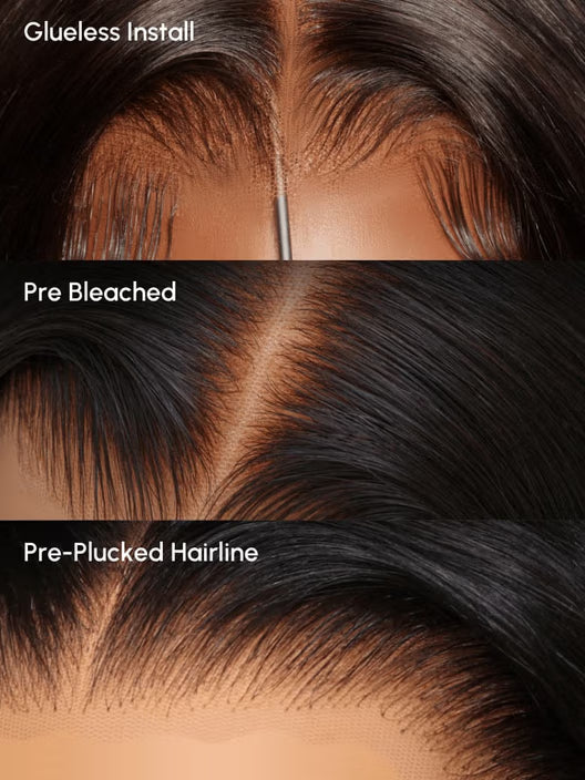 7x5 Bye-Bye Knots Glueless Wig Pre-Cut Lace Honey Blonde Body Wave With Bleached Clean Knots Ombre Highlight Color 150% Density