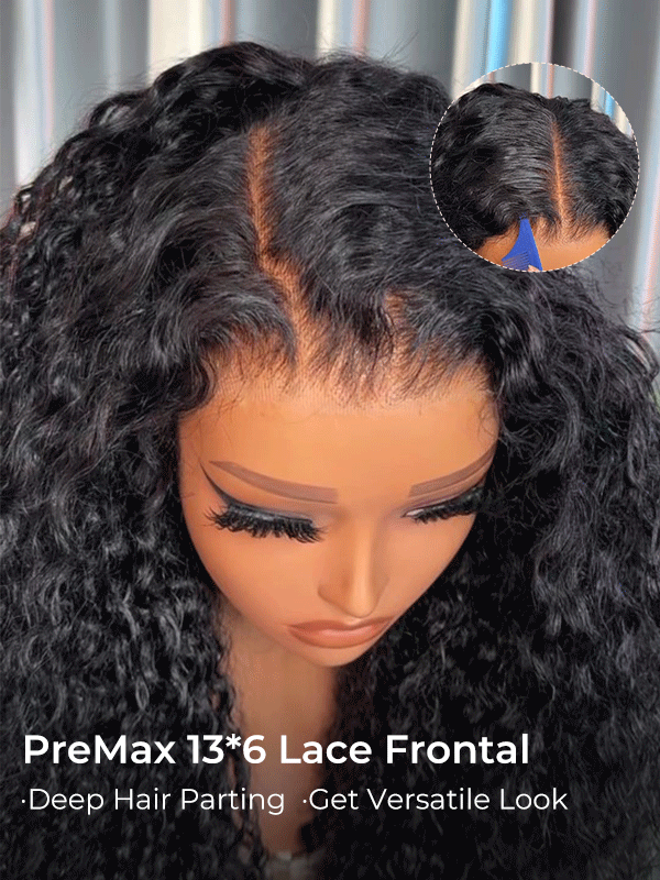 Deep Wave Curly Hair Wig 13x6 Lace Front Wig Human Hair Natural Color Curly Wigs