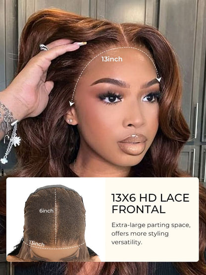 Lace Front Wig Human Hair 13x6 HD Body Wave Pre Plucked 180 Density 10A Glueless Wigs