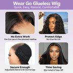 Body Wave Put On and Go Glueless Wigs 150% Density Reddish Brown 7x5 Pre-Cut Lace Wigs with Natural Hairline