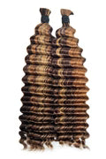 Piano Color Deep Wave Human Hair Bulk Curly Hair Extensions Bundles for Braiding