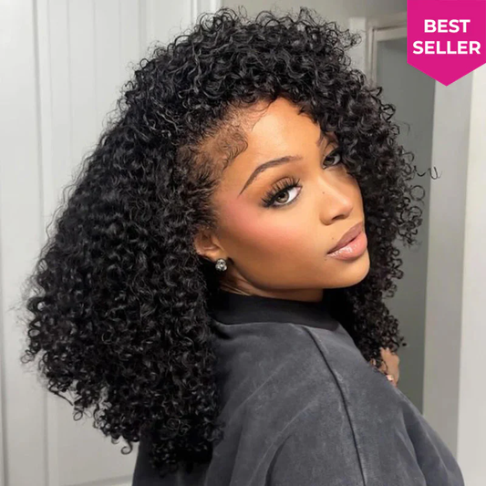 BOOHAIR 100%human hair13x4 Pre Everything Crimps Curl Crimped Deep Waves High-volume Look Lace Frontal Wig 150% Density Beginner Friendly