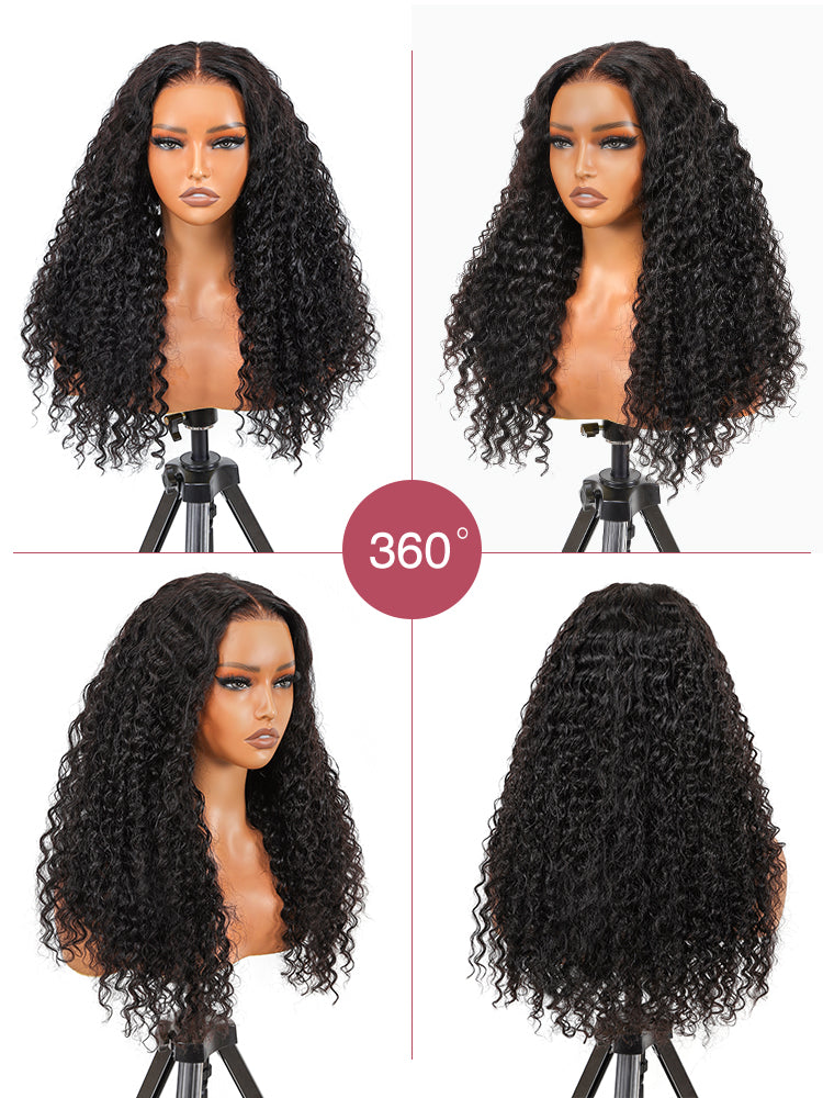 Deep Wave Curly Hair Wig 13x6 Lace Front Wig Human Hair Natural Color Curly Wigs