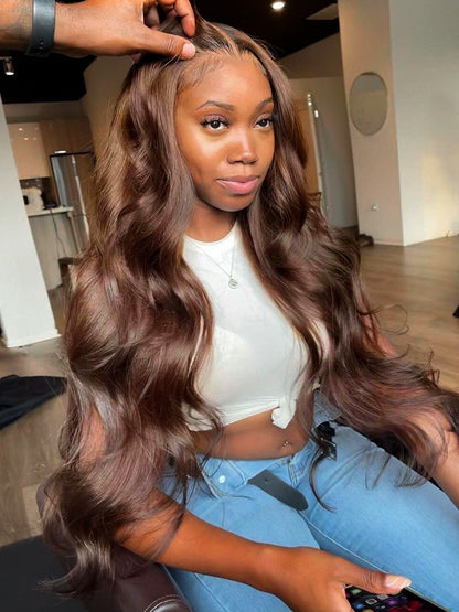Lace Front Wig Human Hair 13x6 HD Body Wave Pre Plucked 180 Density 10A Glueless Wigs