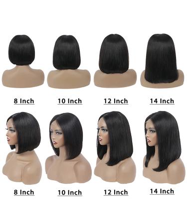 Super Natural Hairline Silky Short Bob Wig Human Hair Straight Bob Lace Human Hair Natural Black