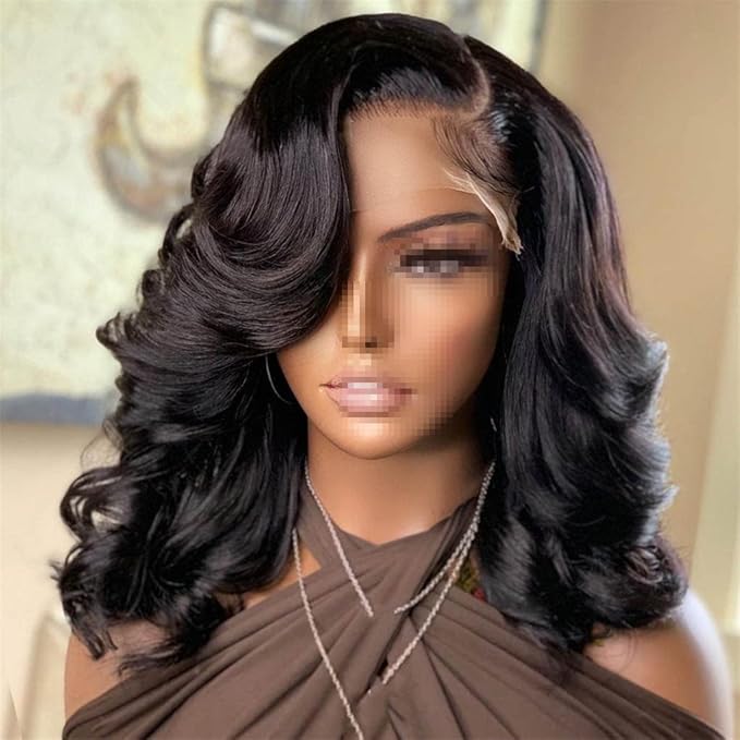 Body Wave 13x4 Lace Frontal Bob Wig Human Hair Remy Short Glueless Pre Cut Lace Wig