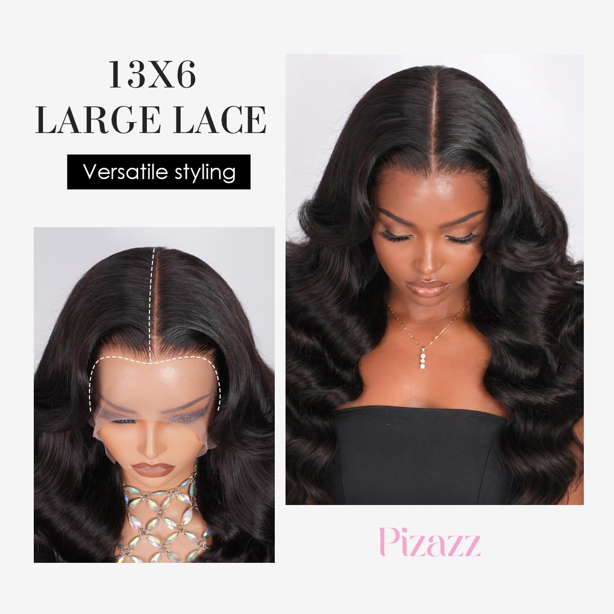 13x4 Body Wave Transparent Lace Front Wigs Human Hair Pre Plucked HD Lace Frontal Glueless Wigs with Baby Hair Natural Black