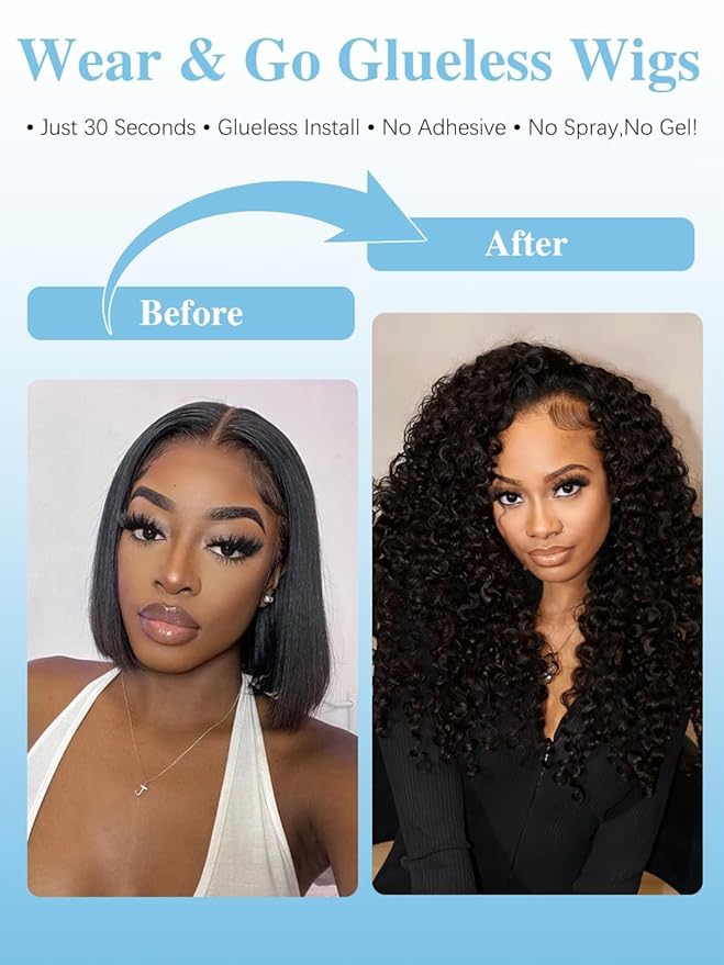 [3 In 1 Half Wig] Burmese Curly Glueless Half Wig With Elastic Drawstring Endless Natural Black Protective Styles