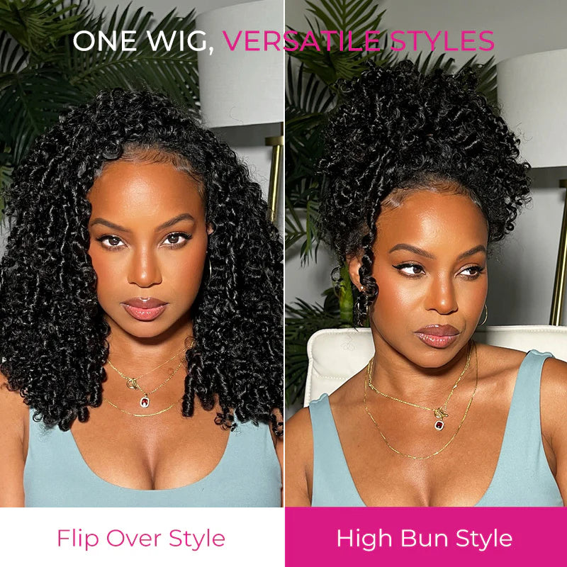 BOOHAIR 100%human hair13x4 Pre Everything Crimps Curl Crimped Deep Waves High-volume Look Lace Frontal Wig 150% Density Beginner Friendly