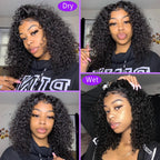 Bob Wig Human Hair Wear Go Glueless Wigs 13x4 Deep Wave Lace Front Closure Wigs Natural Black 14 Inch