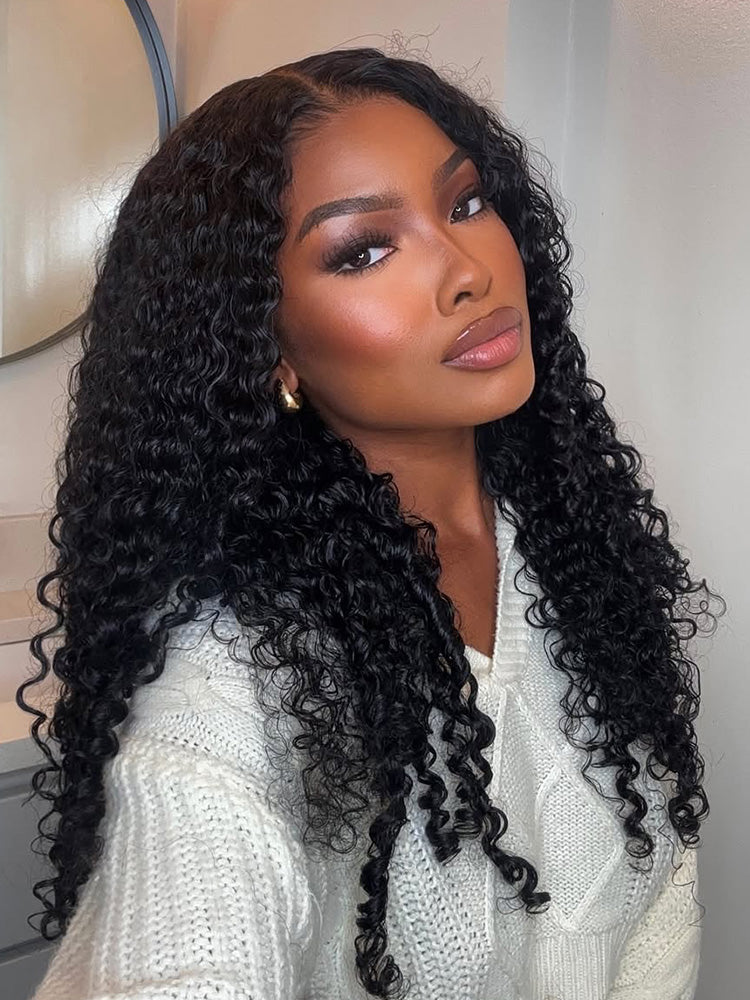 Wear Go Wig Full Curly 7x5 13x4 HD Glueless Wigs Burmese Curly 250% Density Water Wave Human Hair