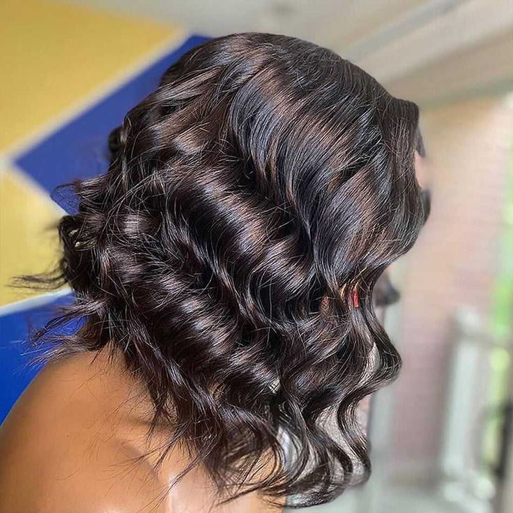Short Bob Glueless Loose Deep Wave 13*4 HD Lace Frontal Wigs 180% Density Curly Human Hair