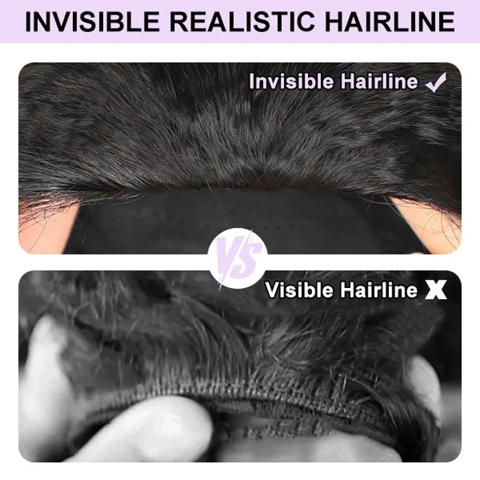 Curly Half Wig 3 In 1 Seamless Flip Over With Drawstring for Women Human Hair Glueless Wear and Go Half Up Half Down Headband