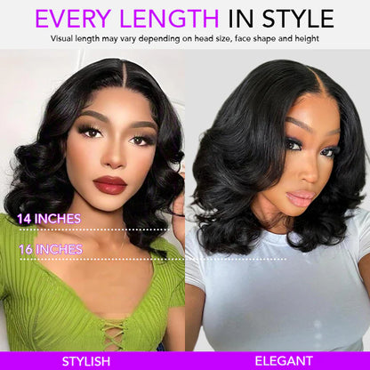 Body Wave 13x4 HD Lace Front Wigs Human Hair Glueless Bob Wigs Pre Plucked Natural Hairline Short Frontal Wig