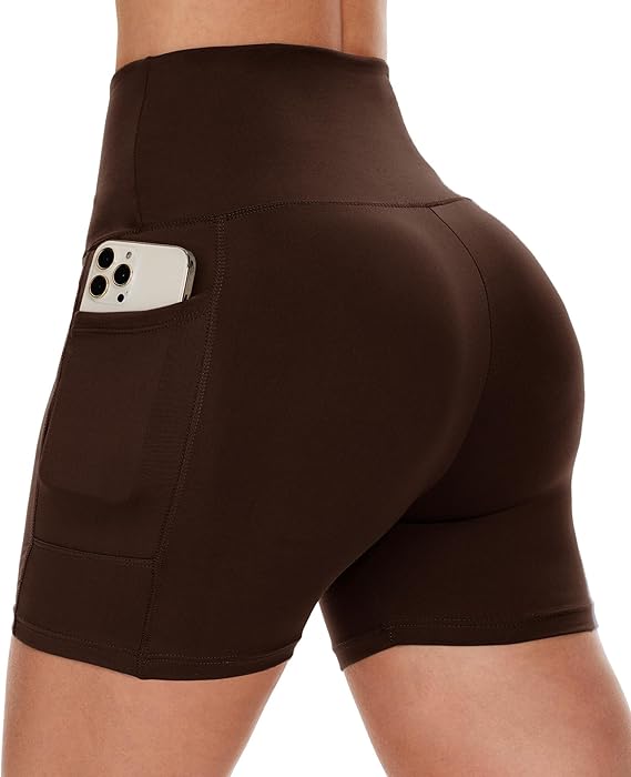 Women Biker Shorts - 3"/5"/8" High Waisted Workout Spandex Tummy Control Gym Running Yoga Shorts with Pockets